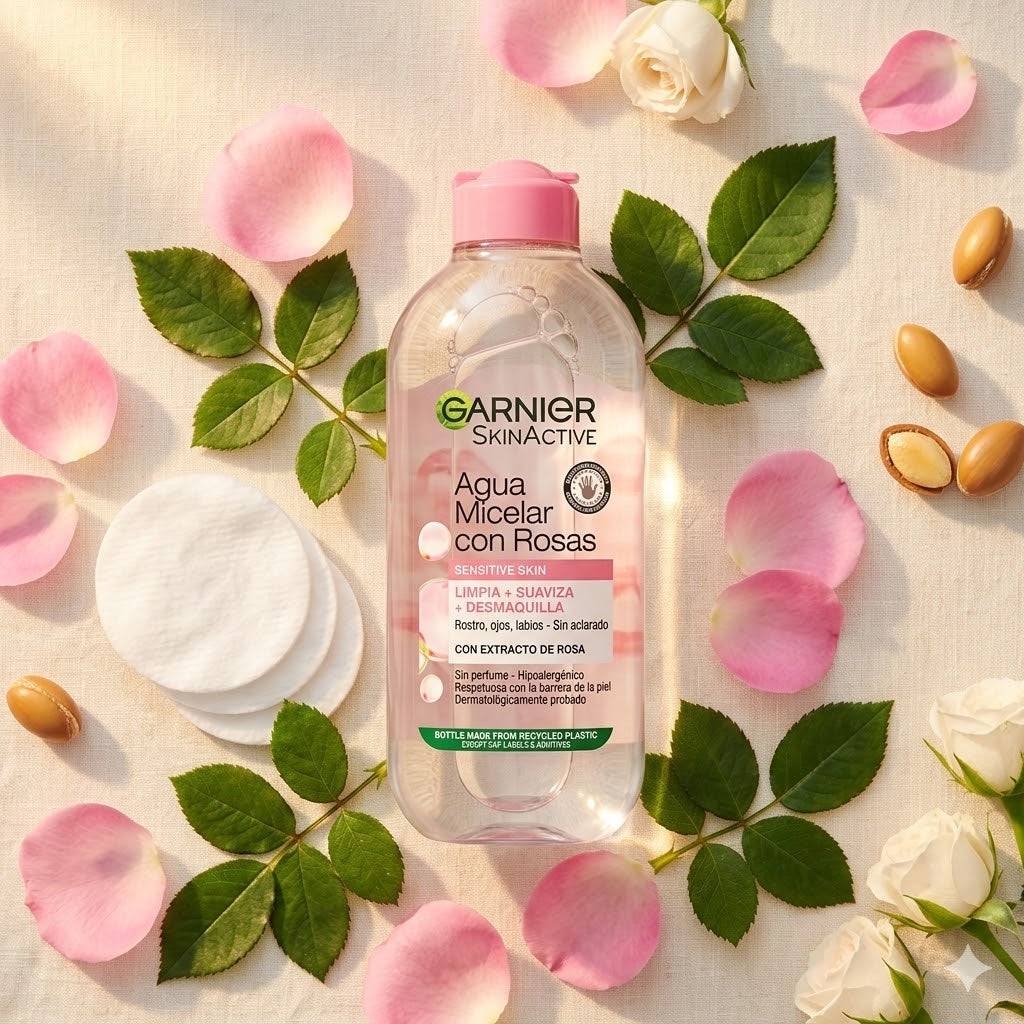 Agua Micelar Garnier SkinActive con Rosas 100ml